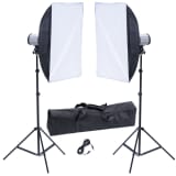 Studio Set: 2 Flash Lights 120 W/s with 2 Tripods & 2 Softboxes