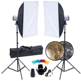 Studio Set: 2 Flash Lights, 2 Softboxes, 2 Tripods, etc.