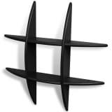 Svart MDF vegghylle kube