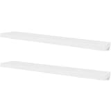 2 estanterías suspendidas de tablero MDF blanco para libros/DVDs