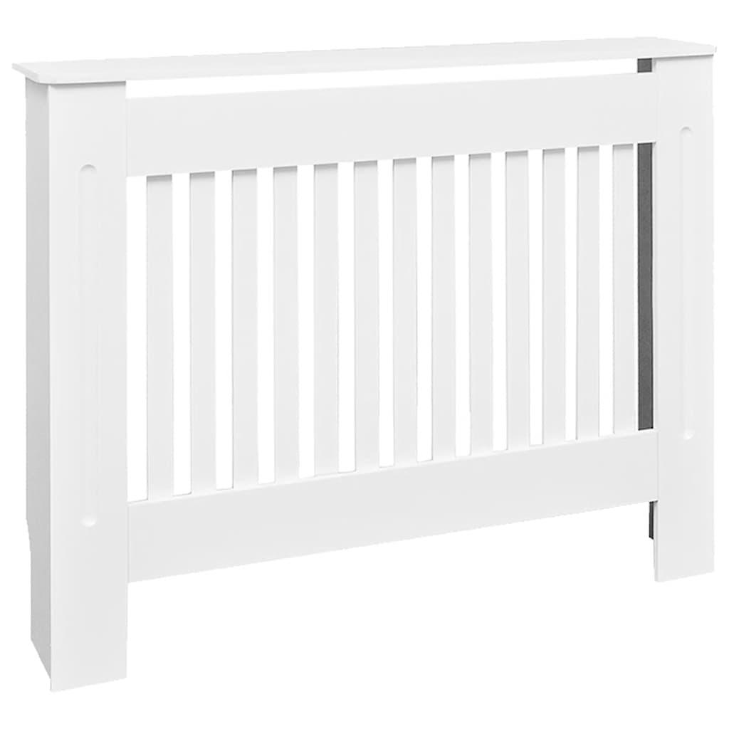 vidaXL Bílý kryt z MDF na radiátor, 112 cm