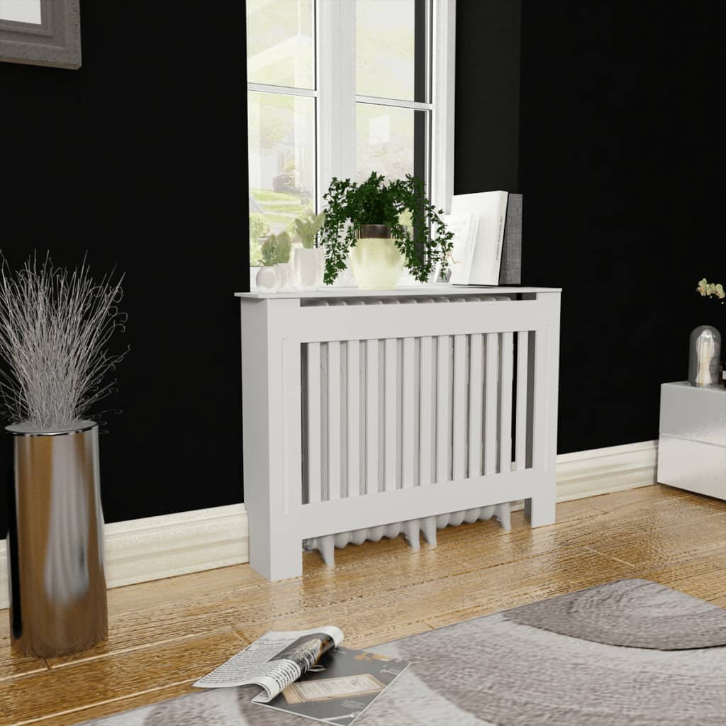 Mască de calorifer încălzire, dulap radiator, alb, 112 cm, MDF