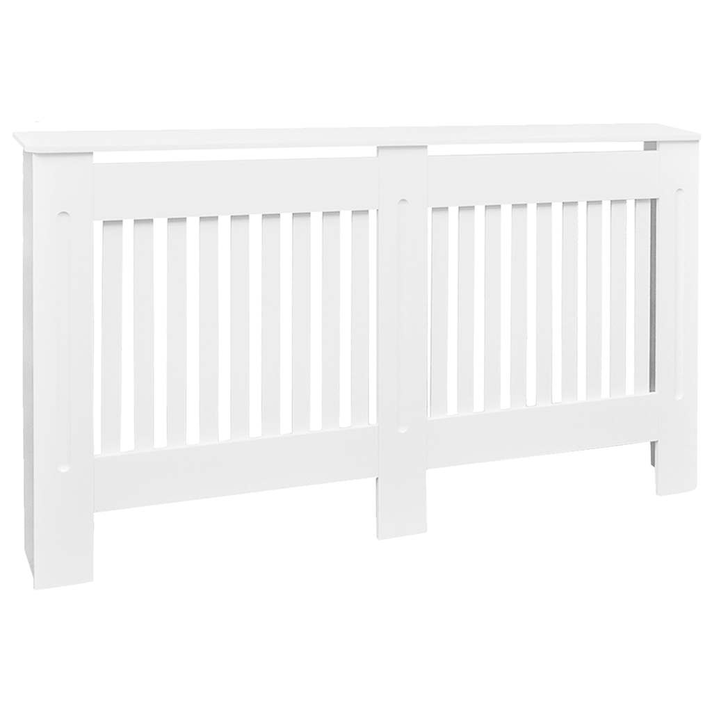 vidaXL Bílý kryt z MDF na radiátor, 152 cm