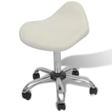 Professional Salon Spa Stool Swivel White Curved Design