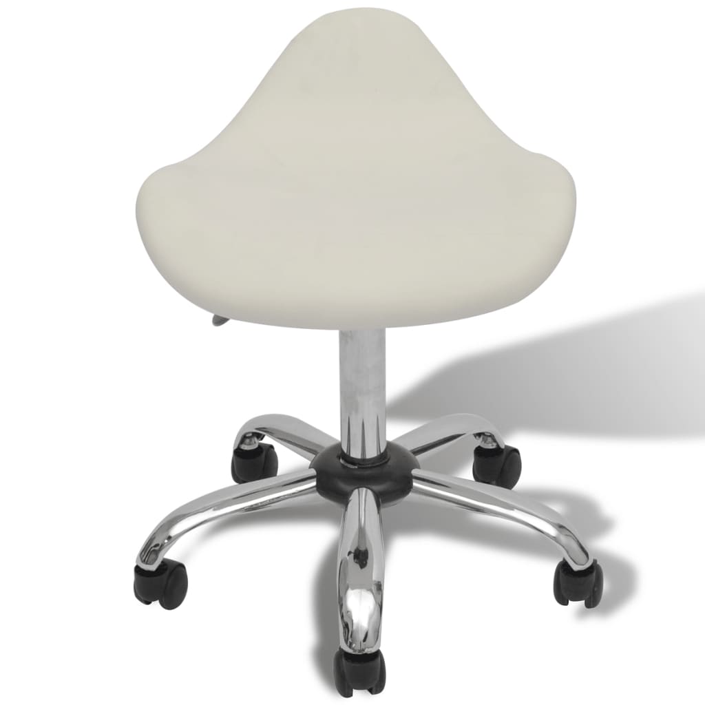 Professional Salon Spa Stool Swivel White Curved Design