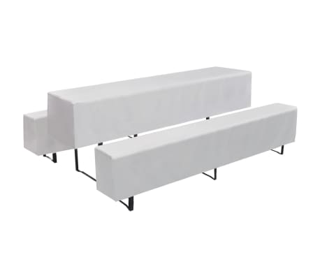 3 Nappe pour table de brasserie et bancs blanc 225 x 70 x 35 cm