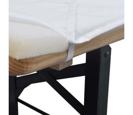 130788 Beer Table Cover with 2 Padded Bench Covers White 240 x 70 cm