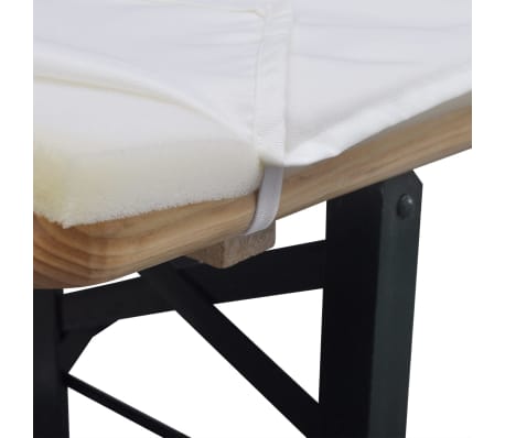 Kremowy pokrowiec na stół i 2 miękkie pokrowce na ławki 240 x 90 cm