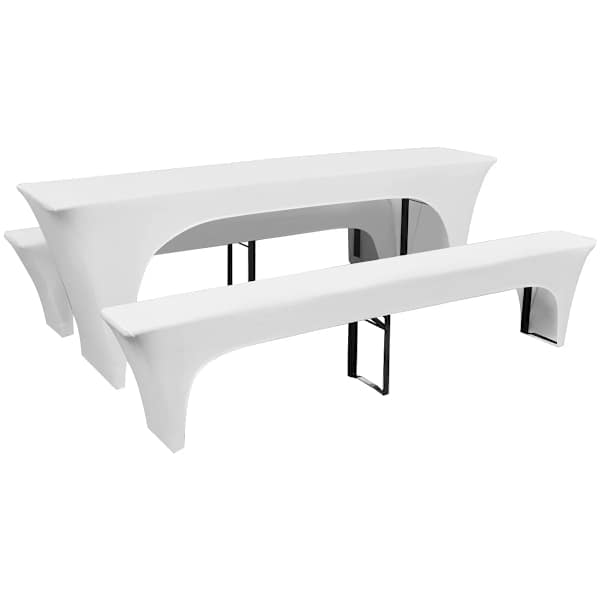 vidaXL 3 venivast materjalist m&ouml;&ouml;blikatet &otilde;llelauale ja -pinkidele, valge 220 x 70 x 80cm
