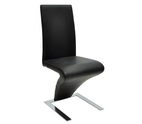 vidaXL Valgomojo kėdės, 4 vnt., juodos spalvos, dirbtinė oda