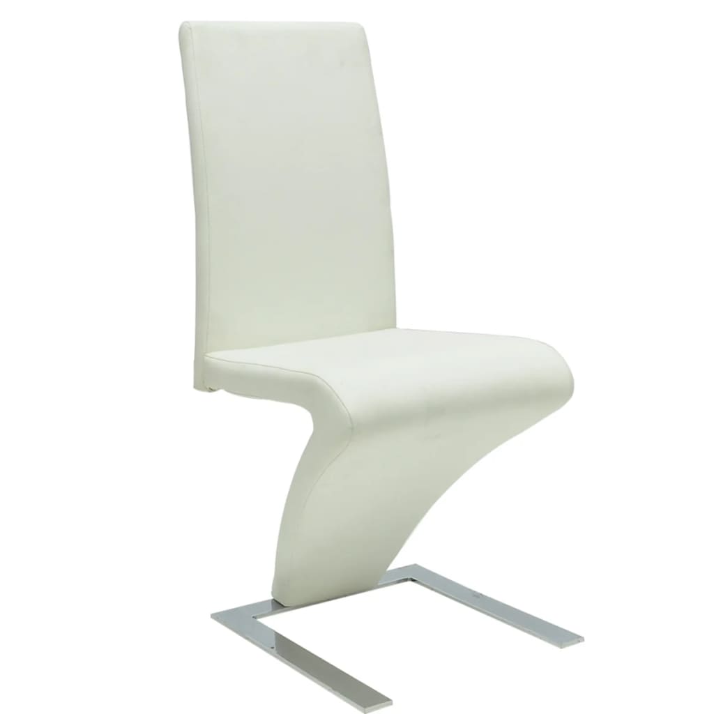 vidaXL Dining Chairs 4 pcs White Faux Leather