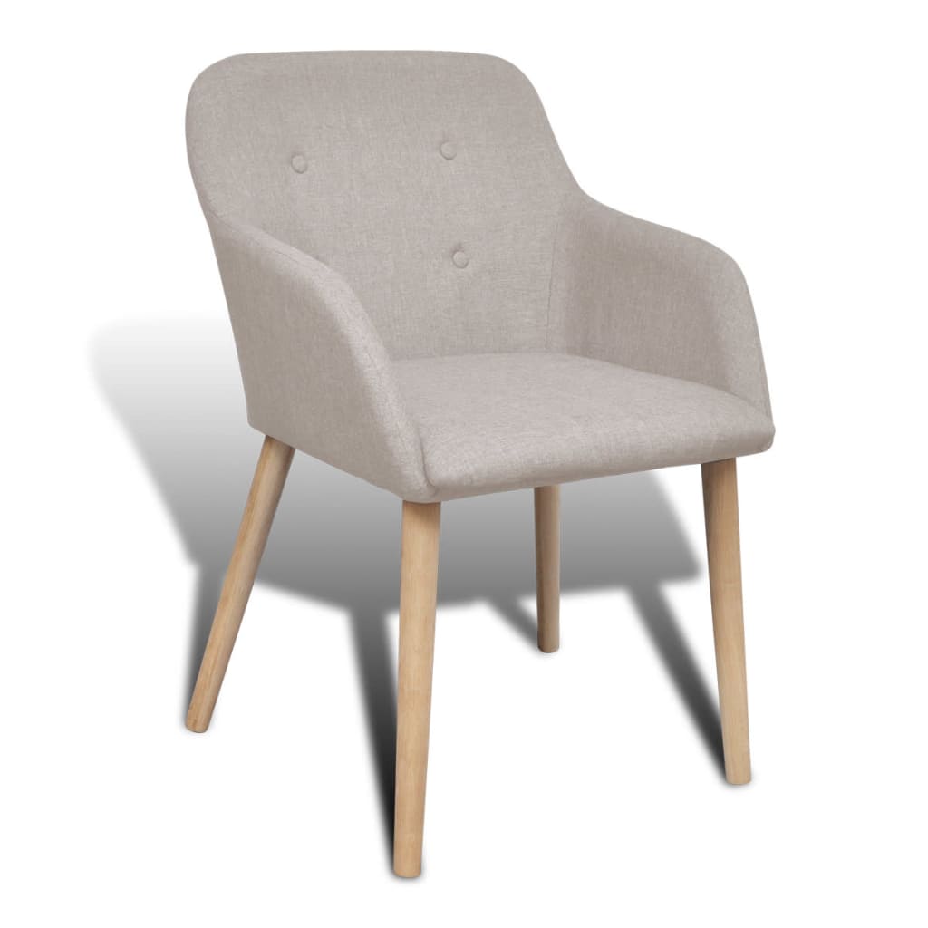 vidaXL Eetkamerstoelen met eikenhouten frame stof 4 st