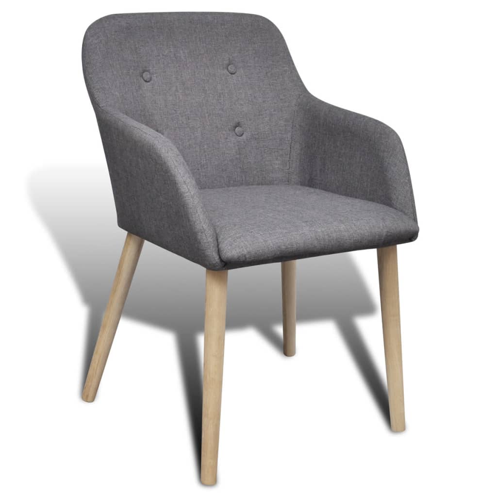 VidaXL - vidaXL Eetkamerstoelen met eikenhouten frame stof 4 st