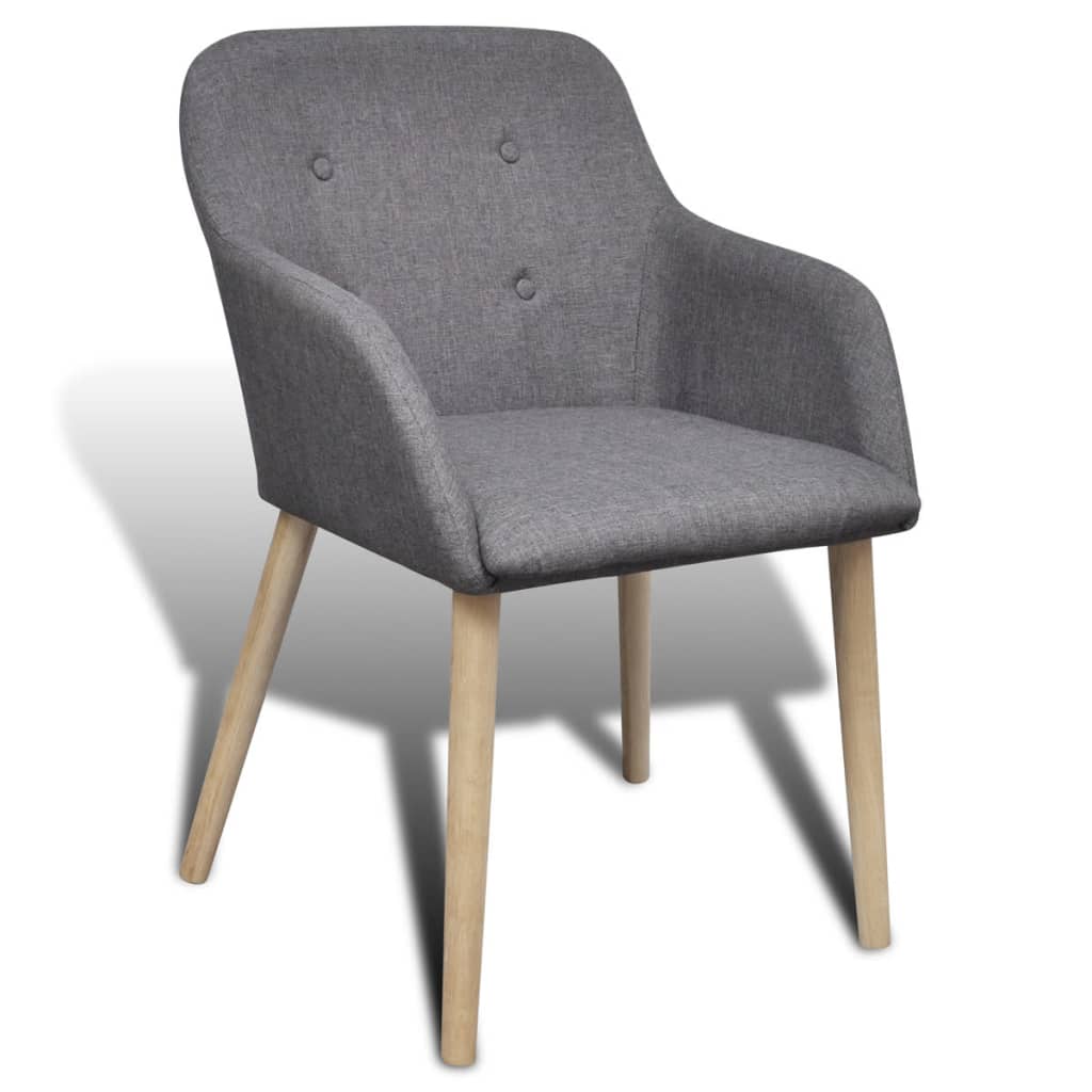 

vidaXL Eetkamerstoelen 6 st stof donkergrijs