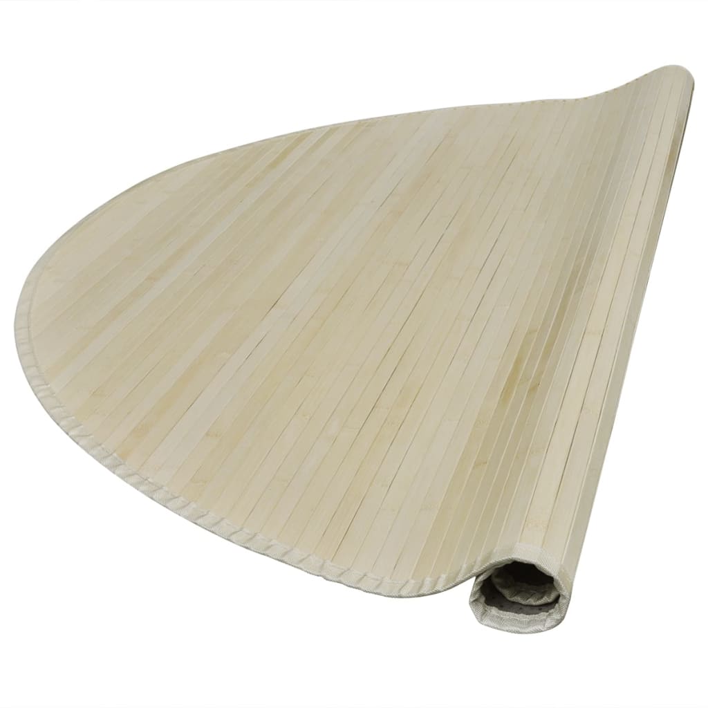 Runder Bambusteppich 180 cm Natur