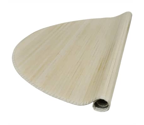 Rundt bambus teppe 180 cm, naturlig