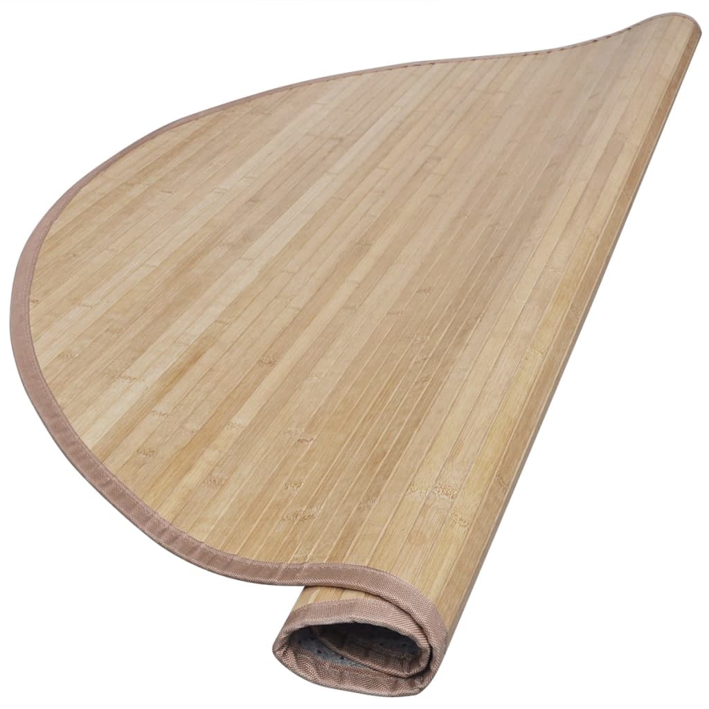 Okrągły dywanik bambusowy 180 cm w brązowym kolorze