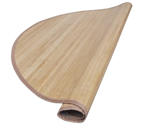 Tapete redondo de bambu 180 cm, castanho