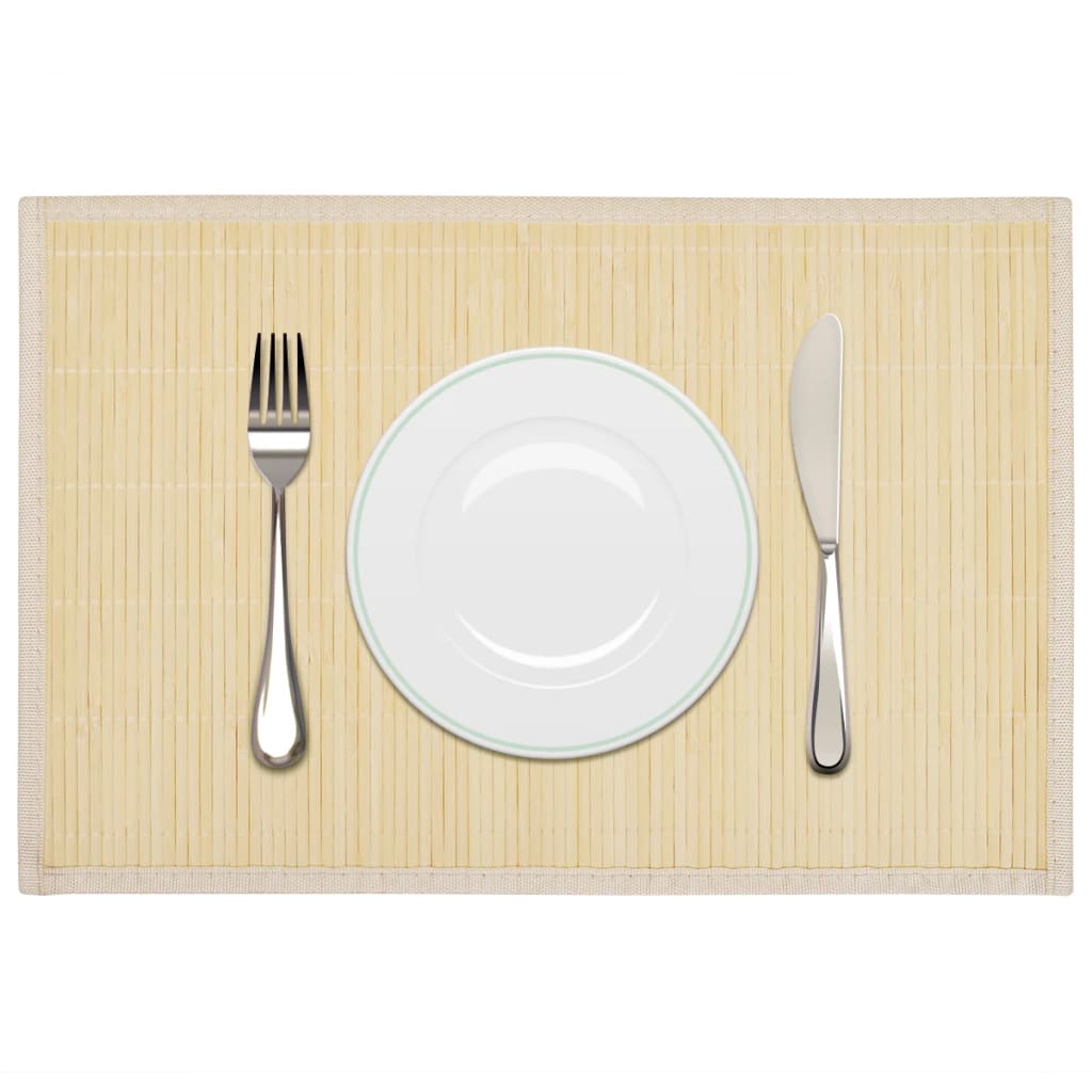 Photos - Tablecloth / Napkin VidaXL 6 Bamboo Placemats 30 x 45 cm Natural 