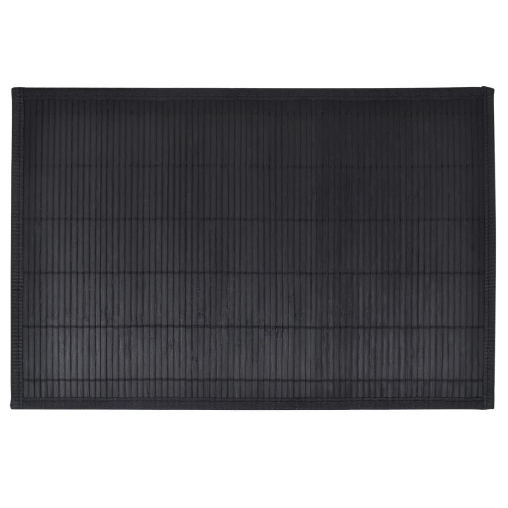 vidaXL Bambusové prestieranie, 6 ks, 30 x 45 cm, čierne