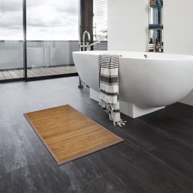 Tapetes casa de banho, bambu 2 pcs 40 x 50 cm castanho[5/5]