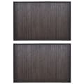 Tapetes casa de banho, bambu 2 pcs 40 x 50 cm castanho escuro