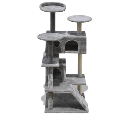 vidaXL Cat Tree Scratching Post 126 cm 2 Houses Grey