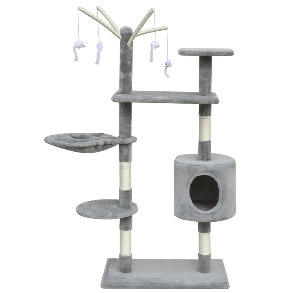 vidaXL Cat Tree Scratching Post 120 cm 1 House Grey