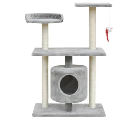 vidaXL Cat Tree Scratching Post 94.5 cm 1 House Grey