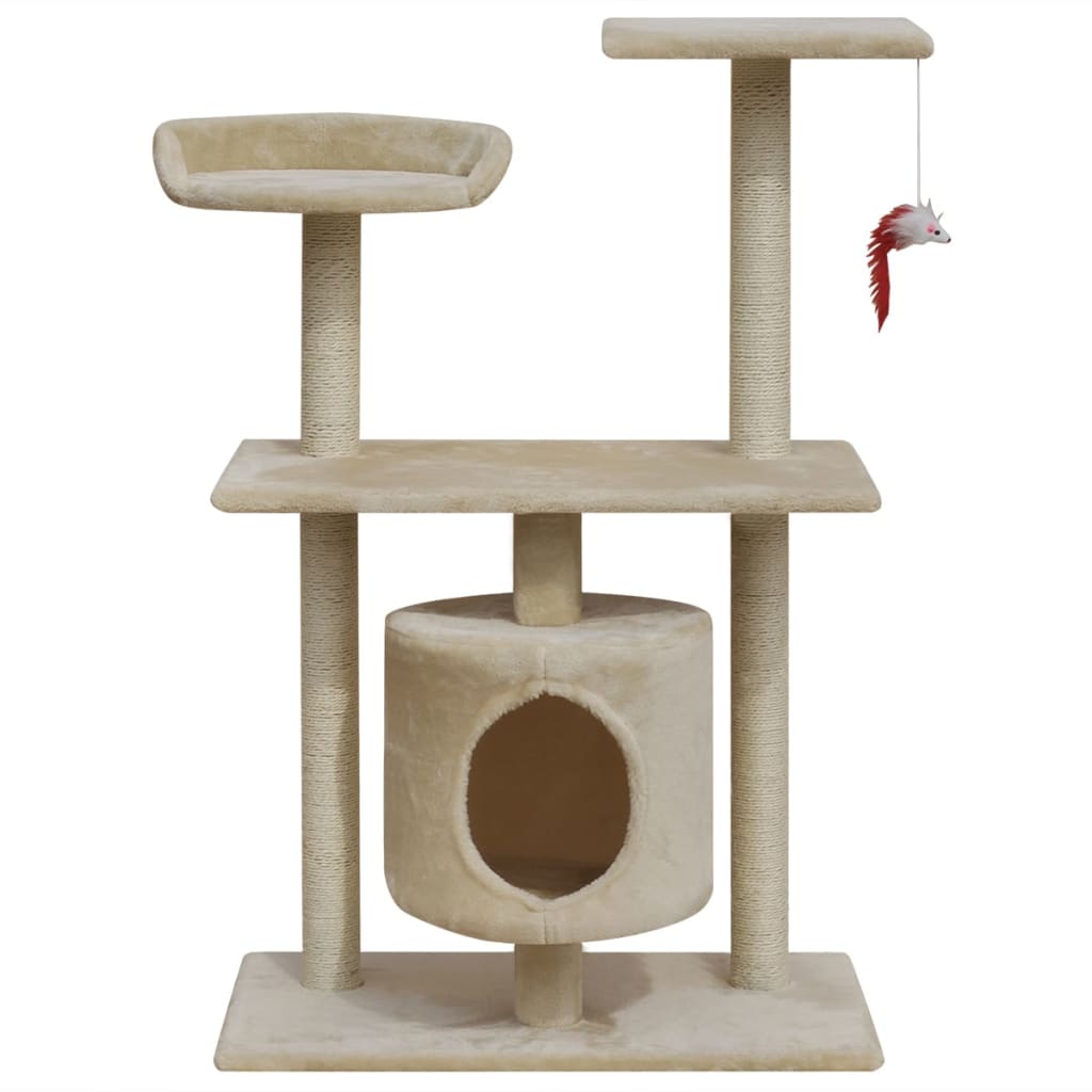 

vidaXL Kattenkrabpaal 94,5 cm 1 huisje beige