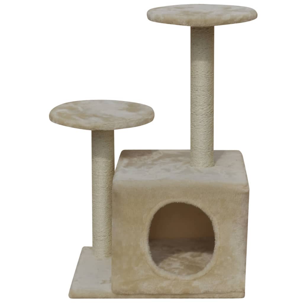 vidaXL Arbre à chat Grattoir 64 cm 1 Niche Beige