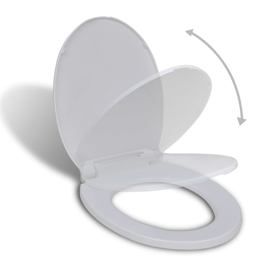 vidaXL Capac WC cu închidere silențioasă, alb, oval vidaXL