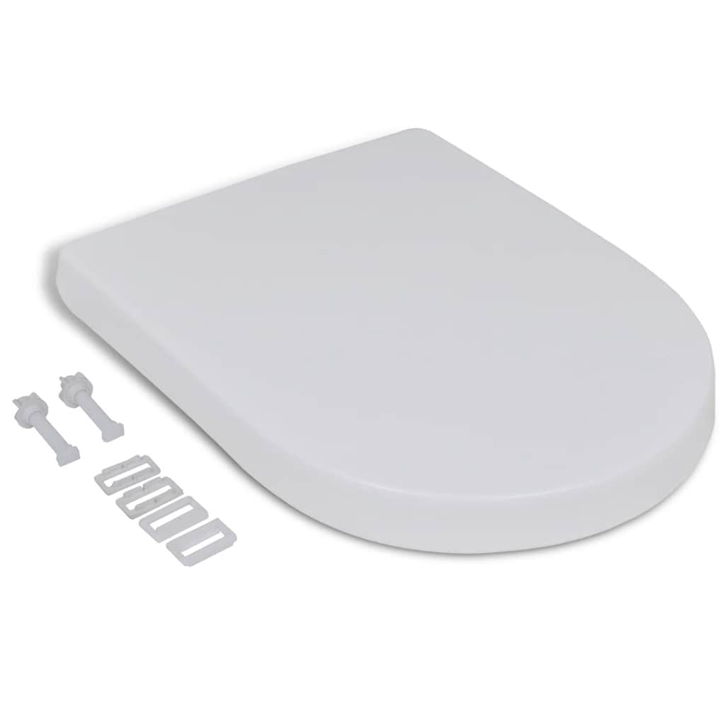 vidaXL Biele WC sedadlo, pomalé sklápanie, štvorcové