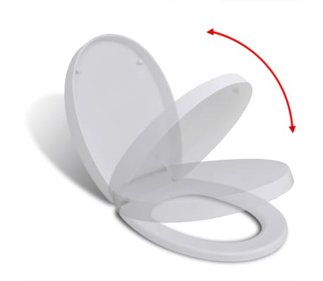 vidaXL Soft-close Toilet Seat with Quick-release Design White Oval