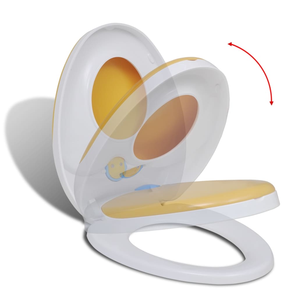 Photos - Toilet Seat VidaXL White & Yellow Soft-close  Adults/Children 