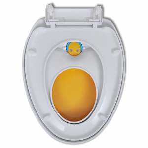 Bílé a žluté WC sedátko s pomalým sklápěním dospělí/děti - obrázek 10