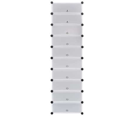 vidaXL Schoenenkast - opbergkast met 10 vakken 47 x 37 x 172 cm wit