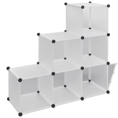 White Storage Cube Organizer With 6 Compartments 43 3 X14 6 X43 3