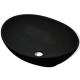 Luxury Ceramic Basin Oval-shaped Sink Black 15.7" x 13"