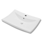 Luxury Ceramic Basin Rectangular with Overflow and Faucet Hole