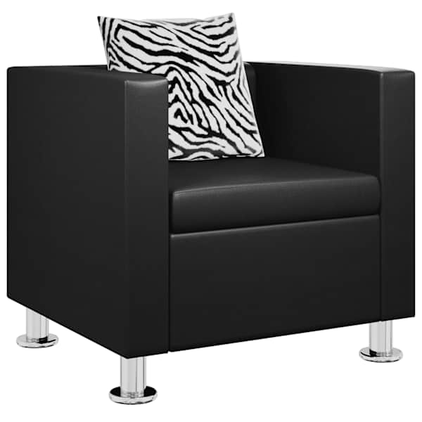 vidaXL tugitool, must, kunstnahk