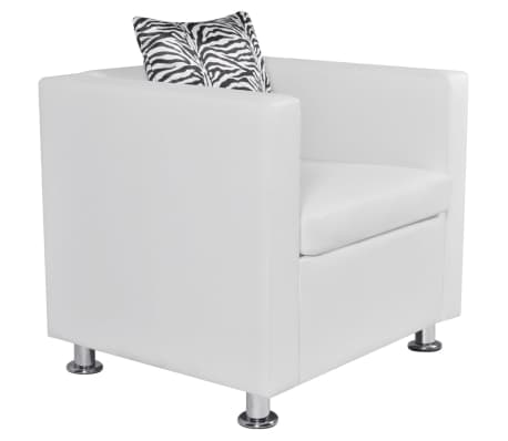 vidaXL Fauteuil Blanc Similicuir