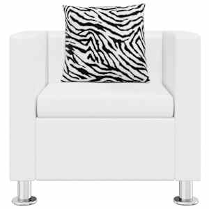 vidaXL Fauteuil blanc similicuir