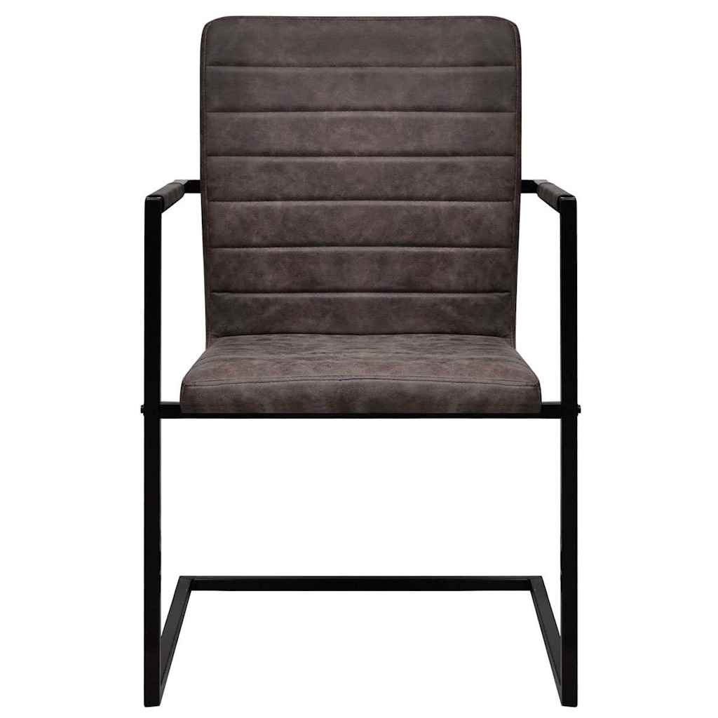 Thumbnail - vidaXL Freischwinger 2 Stk. Dunkelbraun Kunstleder