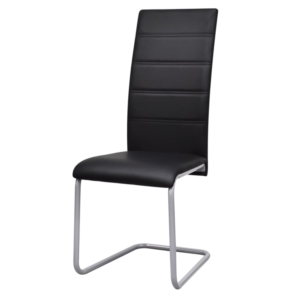 

vidaXL Eetkamerstoelen 2 st kunstleer zwart