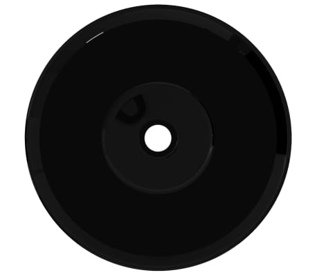 Wasbak, keramiek, rond, zwart