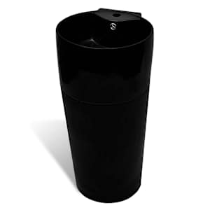 Keraamiline kraani- ja &uuml;levoolu avaga vannitoavalamu, &uuml;mmargune, must
