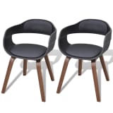 vidaXL Cadeiras de jantar c/ estrutura madeira 2 pcs couro artificial