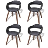 vidaXL Cadeiras de jantar c/ estrutura madeira 4 pcs couro artificial