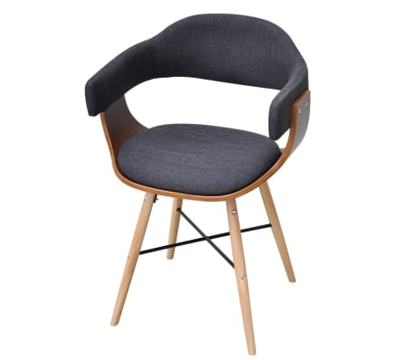 6 pcs Dining Chair Bentwood with Fabric Upholstery | vidaXL.com.au